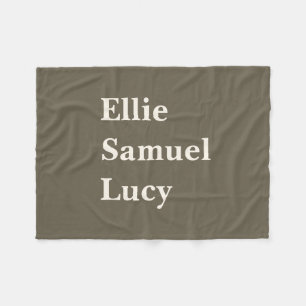 Custom Grandchildren Names Stylish Rustic Fleece B Blanket