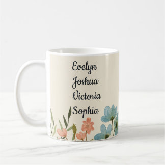 Custom Grandchildren Names wildflowers  Coffee Mug
