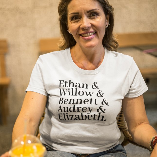 Custom Grandkid Name List with Ampersand  T-Shirt (Creator Uploaded)