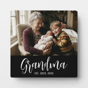 Custom Grandma Established Modern Script  Plaque