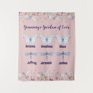 Custom Grandma Garden of Love Gift Tapestry