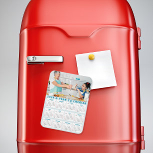 Custom Grandma Grandkids Photo 2024 Year Calendar Magnet