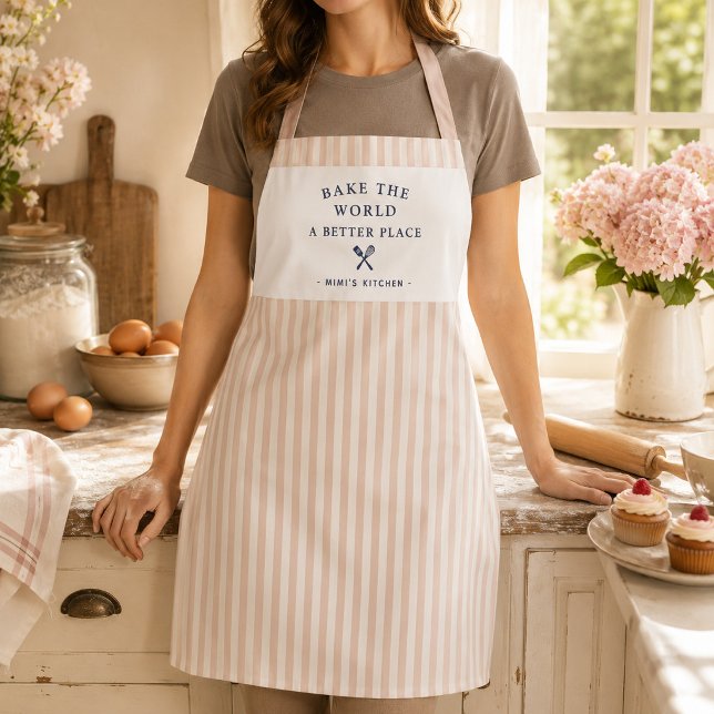Custom Grandma Kitchen Cute Farmhouse Baking Apron (Creator Uploaded)