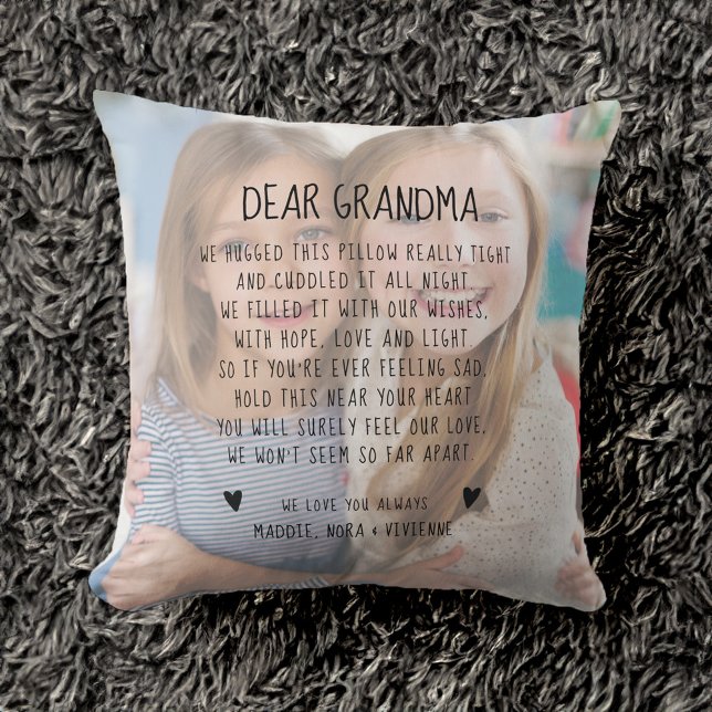 Custom Grandma Message Photo Modern Mother's Day Cushion (Creator Uploaded)