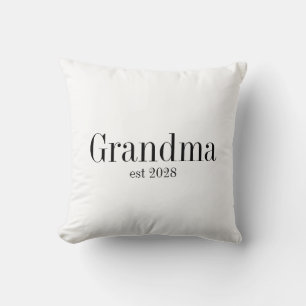 Custom Grandma Modern Black and White Cushion