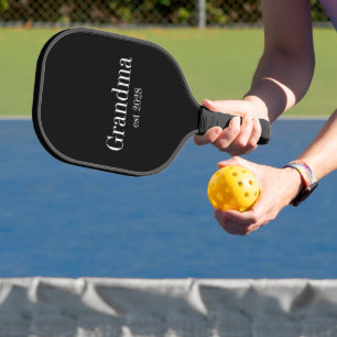 Custom Grandma Modern Black and White Pickleball Paddle