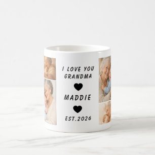 Custom Grandma Photo Collage Grandparents Day Coffee Mug