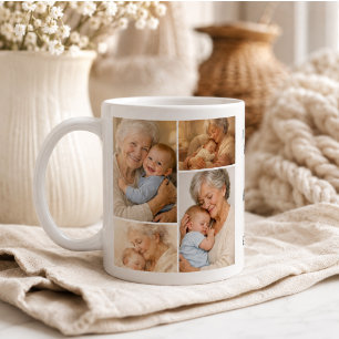 Custom Grandma Photo Collage Grandparents Day Coffee Mug