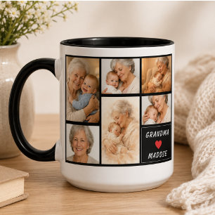 Custom Grandma Photo Collage Grandparents Day Mug