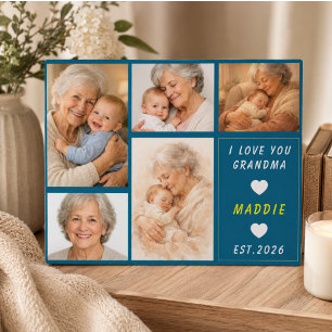 Custom Grandma Photo Collage   Grandparents Day Plaque