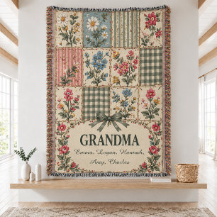 Custom Grandma Woven Throw Blanket