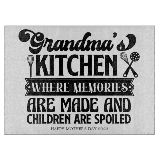 Custom Grandma's Kitchen Cutting Board (Front)