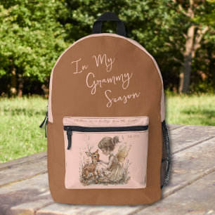 Custom Grandmother Name Inspirational Woodland Printed Backpack
