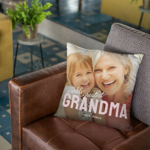 Custom Grandmother Photo Keepsake with Name Cushion