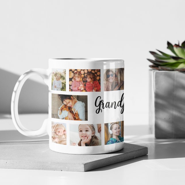 Custom Grandpa 18 Photo Collage Coffee Mug (Creator Uploaded)
