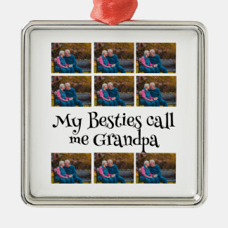 Custom Grandpa 9 Photo Collage Metal Ornament