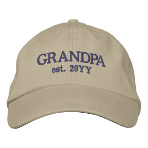 Custom Grandpa Est. Promoted to Grandpa Embroidered Hat