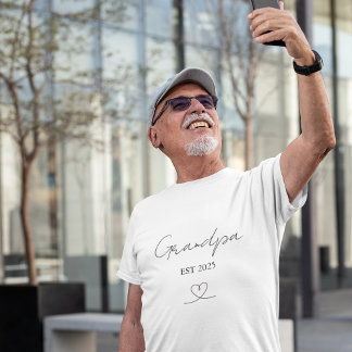 Custom Grandpa EST Year T-Shirt