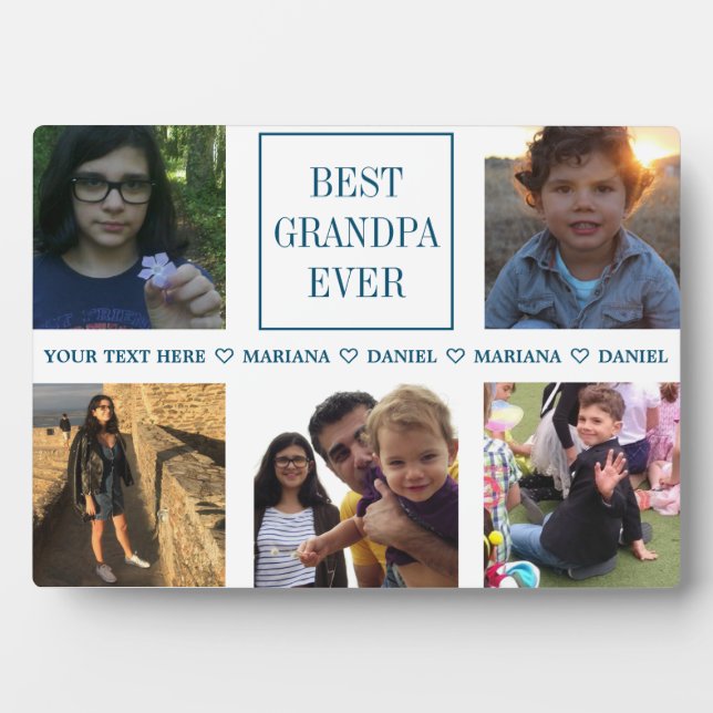 Custom Grandpa Father's Day Photo Collage Plaque (Front)