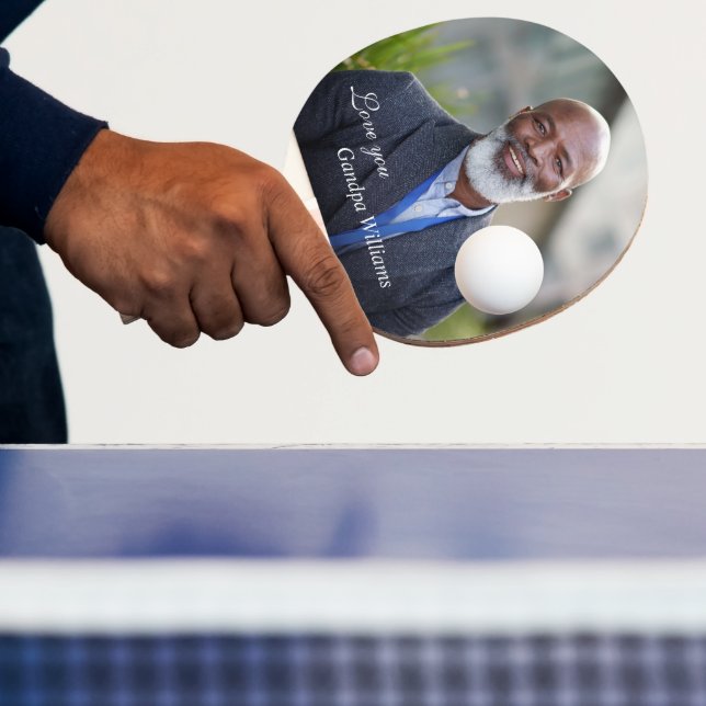 Custom Grandpa Grandfather Dad Photo Personalise Ping Pong Paddle (Insitu)