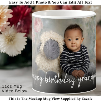 Custom Grandpa Photo Mug Modern One Photo Easy