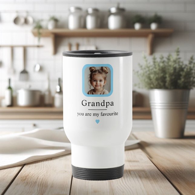 Custom Grandpa Travel Mug with 1 Grandkid Photo |  (Creator Uploaded)