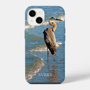 Custom Great Blue Heron Florida Gulf Waters Name iPhone 14 Case