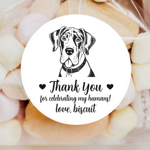 Custom Great Dane Dog Wedding Favour Stickers