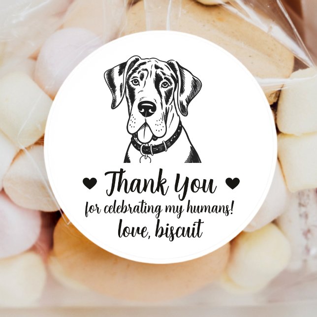 Custom Great Dane Dog Wedding Favour Stickers (Creator Uploaded)