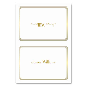 Custom Great Gatsby Art Deco White Place Cards