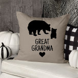 Custom Great Grandma Gift Grandkid Bear Greige Cushion<br><div class="desc">Looking for the perfect gift for that special grandmother in your life? Look no further than our personalized great grandma gift – custom bear throw pillows with names! These soft and cuddly pillows are a wonderful way to show your appreciation for all she’s done for you, and they make the...</div>