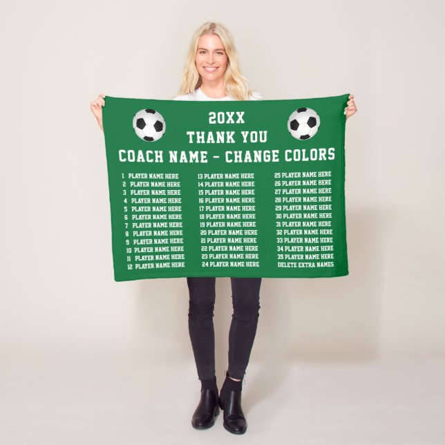 Custom Great Soccer Coach Gifts for Him or Her Fleece Blanket (In Situ)