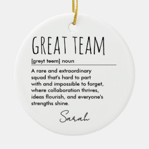 Custom Great Team Definition Personalised Ceramic Ornament
