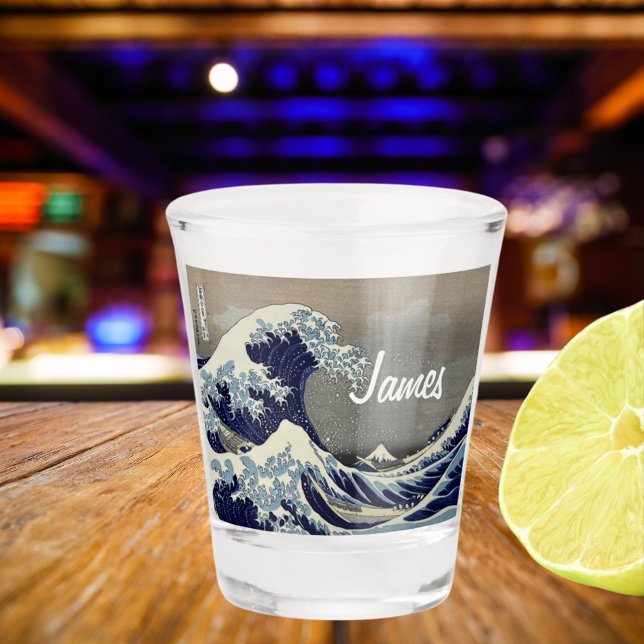 Custom Great Wave japanese painting Shot Glass (Creator Uploaded)