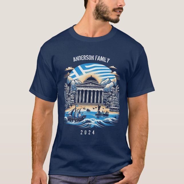 Custom Greece Trip Group Matching T-Shirt (Front)