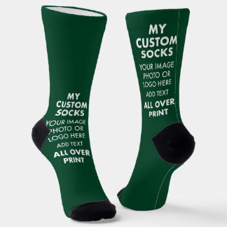 Custom GREEN All Over Print Men's Premium Socks
