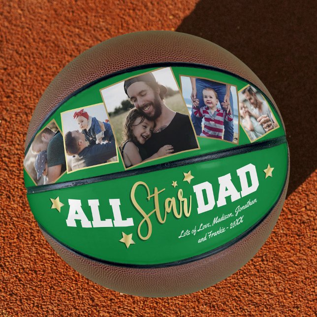 Custom Green “All-Star Dad” Basketball Gift (Creator Uploaded)