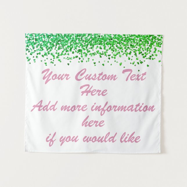Custom Green Backdrop Anniversary Party Photo Prop Tapestry (Front (Horizontal))