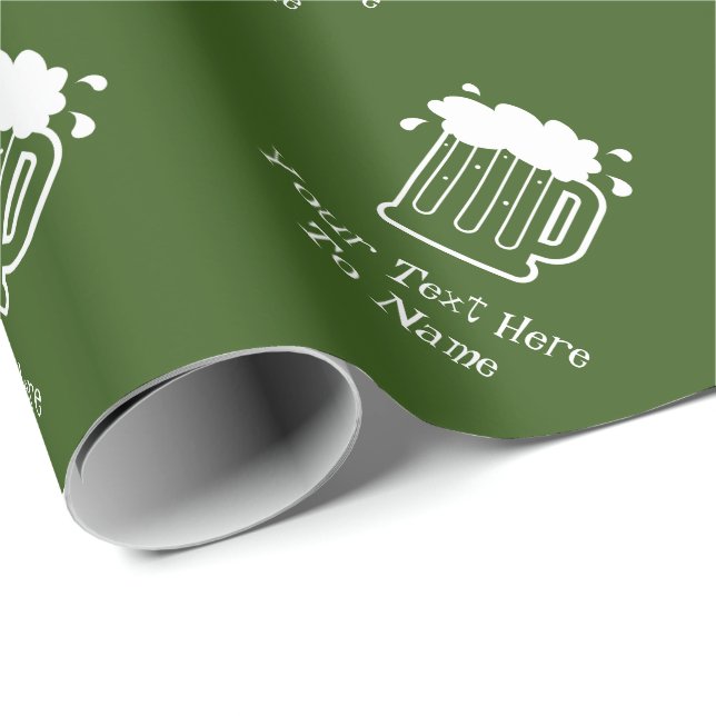 Custom green beer jug Christmas and Birthday  Wrapping Paper (Roll Corner)