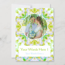 Custom Green Blue Wedding Magnetic Thank You Card