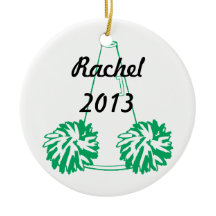Custom Green Cheerleading Ornament