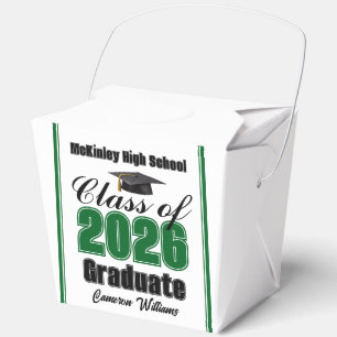 Custom Green Class of 2026 Graduation Party Favour Box