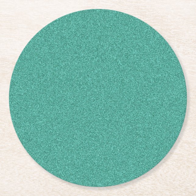 Custom Green Colour Elegant Blank Template Round Paper Coaster (Front)