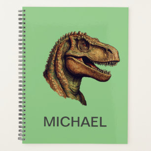 Custom Green Dinosaur T-Rex Tyrannosaurus  2025 Planner