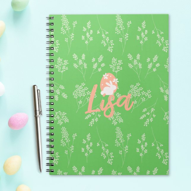 Custom Green Easter Bunny Notebook (Custom Green Easter Bunny Notebook)