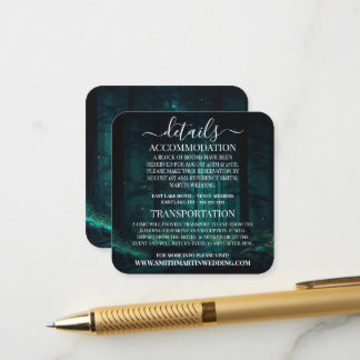 Custom Green Enchanted Forest Details Enclosure Card