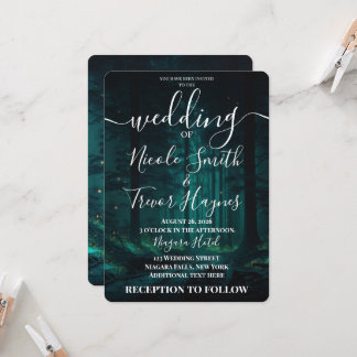 Custom Green Enchanted Forest Wedding Invitation