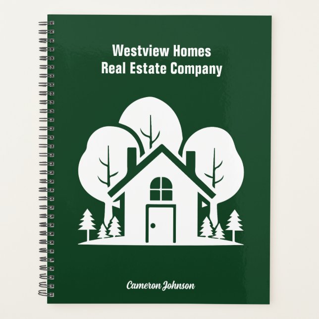 Custom Green Forest House Real Estate Company Planner (Front)
