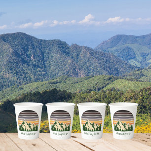 Custom Green Forest Mountain Party Paper Cups
