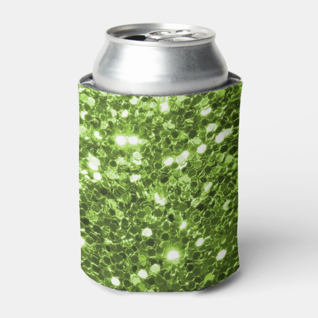 Custom Green Glitter Can Cooler (Can Front)